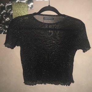 Brandy Melville Porter glitter short sleeve top